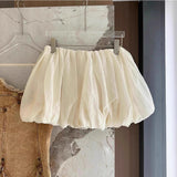 SHOPMOCHO-Women Bubble Mini Skirt Summer Balloon Skirt Vintage Hottie High Waist Puffy Short Skirt for Vacation Streetwear Aesthetic Cloth