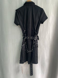 SHOPMOCHO Premium Slim Dark Casual Dresses Japanese Unique Half Sleeve Minority High Street Robe Personalized Y2K Goth Punk Style Vestidos