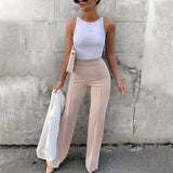 Shopmocho Women's Slim Bell-Bottoms Trousers Trendy Spring Autumn Pants Office Lady Solid Color Flared Trousers