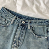 SHOPMOCHO Retro Denim Shorts Women Summer High Waist Loose Wide Leg Straight Short Pants Versatile Casual Half Pants Female Streetwear