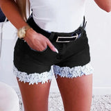Shopmocho High Waist Denim Shorts Tassel Frayed Hole Women's Hot Pants Hot Sale Of The Season Trendy Casual Fashion Shorts for Women from