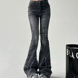 SHOPMOCHO New retro slim-fitting women pants Y2k fashion trendy wasteland trousers legs furrow stretch jeans for women