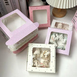 SHOPMOCHO 1/3/5/10pcs Packaging Boxes With Bowknot DIY Candy Cookies Gift Window Boxes Handmade Soap Wrapping Supplies Wedding Decor