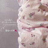 SHOPMOCHO Ins Girls Strawberry Bedding Sets 2025 New Queen Size Bed Sheet Set Duvet Cover Set With Pillowcase No Filling