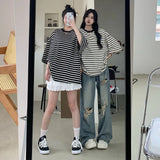Shopmocho American Vintage Hole Y2k Women Jeans High Waist Jeans Wide Leg Baggy Loose Straight Hip Hop Streetwear Dragging Denim Pants