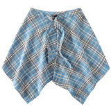 Shopmocho Fashion Tassel Hip Hop Irregular Men and Women Fake Shirt Hem Spring Autumn False Shirt Skirt Half-body Plaid Skirts Womens Saia