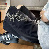 Shopmocho Summer Y2K Baggy Jorts For Men 2025 New Embroidered Short Jean Pants Vintage Wide Leg Bermuda Hip Hop Streetwear Denim Shorts