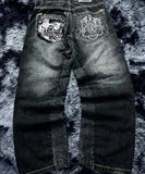 SHOPMOCHO Y2K American Southpole Hip-hop Oversized Jeans Mens Retro Skateboard Boy Wide-leg Pants Gothic Graffiti Couple Wide Pants