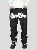 SHOPMOCHO Letter Print Baggy Jeans Women  High Street Vintage Hip Hop High Waisted Jeans Woman Casual Straight Wide Leg Women Jeans