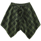 Shopmocho Fashion Tassel Hip Hop Irregular Men and Women Fake Shirt Hem Spring Autumn False Shirt Skirt Half-body Plaid Skirts Womens Saia
