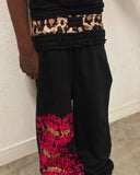 SHOPMOCHO Retro Double Waist Design Casual Street Men Pants Hip-Hop Gothic Harajuku Loose Pants Y2K Letter Pattern Sports Pants