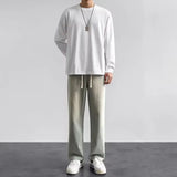 SHOPMOCHO Male Trousers New 2026 Hot Selling Korean Men's Casual Long Denim Classic Men's Straight Leg High Street Denim Wide Leg Pants