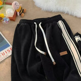 SHOPMOCHO Corduroy Men Casual Sweatpants Straight Thick Wide Leg Pants Autumn Winter Streetwear Outdoor Sports Work Joggers Trousers Male