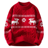 SHOPMOCHO 2025 Winter sweater new High End Luxury Cashmere Sweater Men Thick Warm Mens Sweaters With Deer Korean Harajuku Christmas Jumper