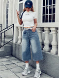 SHOPMOCHO New Loose Wide Leg No Elastic Denim Jeans Women's Casual Trousers American Korean Style Y2K Seven-Foot Pants
