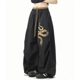 Shopmocho Y2K Streetwear Pants Women Black Hip Hop Oversized Sweatpants American Vintage Print Loose Casual Female Dance Trousers New