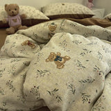 SHOPMOCHO Boys Girls Duvet Cover Set with Zipper Ins Cute Cartoon Bed Flat Sheet Pillowcases No Filler Twin Queen Size Fashion Bedding Set