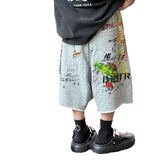 SHOPMOCHO 2025 Summer New Korean Edition Boys' Fashion Trendy Cool Versatile Graffiti Casual Sports Pants Children's Stylish Shorts Trendy