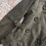 SHOPMOCHO Women Y2K Gothic Double Breasted Jacket Retro Stand Collar Buckle Strap Cropped Coat Long Sleeve Streetwear Sweatshirt Outerwear