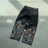 SHOPMOCHO Y2K Baggy Jeans men vintage Embroidered high quality denim fabric American style jeans Gothic streetwear Hip Hop wide leg pants