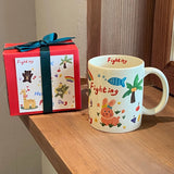 Shopmocho Ceramic Coffee Mug Funny Cute Cartoon Dog Mug with Handle Home Baking Dessert Breakfast Milk Mug Present for Friends Family