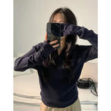SHOPMOCHO MEXZT Streetwear Gray Sweater Women Fashion V Neck Knitted Pullovers Korean Long Sleeve Knitwears Winter Buttons Design Jumpers