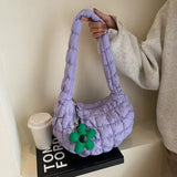 Shopmocho Women's Bag Korean Version Sweet Girly Style Shoulder Bag Fashion Casual Bubble Dumpling Bag Fold Cloud Bags Fashion Exquisite