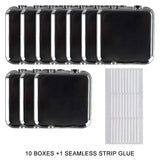 Shopmocho 10PCS Press-On Nail Storage Acrylic Boxes with Adhesive Sheets Transparent Clear Nail Boxes Jewelry Storage Tool&Accessories