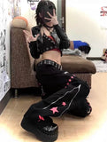 Shopmocho Autumn Winter New Straight Tube Y2k Jeans Ladies Darkness European and American Style Women's Pants Star Print Baggy Pants Woman