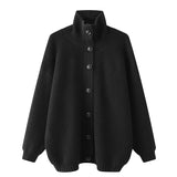 SHOPMOCHO 2025 Autumn Winter New Jersey Single breasted Men's Casual Sports Coat Solid Color Stand Collar Wweater Fleece Warm Cardigan