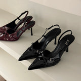 Shopmocho 2025 New Women's Jeans Heeled Sandals Pointed High Heel Office Lady Shoes Beautiful Women high heels  Shoes  sandalias mujer