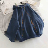 Shopmocho Women's Hoodie Drawstring Tassel Exquisite Embroidery Large Pocket Thick Pullover Artistic Fashionable Autumn Winter Top Jacket