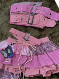 SHOPMOCHO 2000s Aesthetic Punk Style Women New 2 Piece Set Sexy Strapless Tops + High Waist Skirt Female Retro Chic Korean Popular Clothes