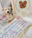 SHOPMOCHO Cat Keycaps Cute Keycap Set of Keys PBT Key Cap Gift EAO Sublimation Mechanical Keyboard Cap 2.25 U 2.75U for Alice
