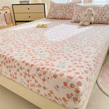 SHOPMOCHO Bonenjoy Elastic Fitted Sheet Floral Style Bedsheet Soft Bed Cover Home Bed Linen Sheets drap de lit (Pillowcase Need Order)