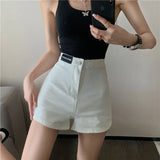SHOPMOCHO Retro Spicy Girl High Waist Skinny Denim orts Women's Summer Thin Korean Sle Cotton Stretch Tight Fit Trendy Hot Pants