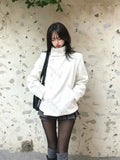SHOPMOCHO Y2K Autumn/Winter Women's Cardigan Coat Solid Color Street Casual Retro Hip Hop Rock Harajuku New Women's Stand Collar Coat emo