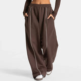 Shopmocho Loose Yoga Trousers Fashion Casual Straight Wide Leg Sports Pants Gym Sweatpants Elastic High Waist Fitness Running Yoga Pants