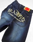 SHOPMOCHO Vintage Blue Denim Short Y2K Jeans Streetwear Patchwork Men Women Hip Hop Cartoon Graphics Loose Denim Fitness Casual Shorts