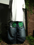 SHOPMOCHO Y2K American Jeans Mens Oversized Retro Hip-Hop Wide-Leg Pants Harajuku Trend Rock Women Straight Pants