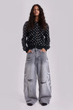 SHOPMOCHO Loose Jeans Women Graffiti Print Baggy Wide Leg Straight Leg Ripped Floor Pants Harajuku Y2k Gothic Unisex Work Denim Pants