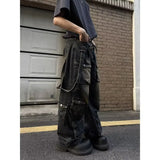 SHOPMOCHO Washed Vintage American Street Style Men's Jeans Spring Autumn Loose Straight Leg High Street Vibe Long Trousers