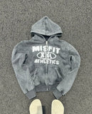 SHOPMOCHO Gothic New Fashion Oversized Letter Embroidered Patch Zipper Hoodie Men Y2K Harajuku Vintage Hip Hop Casual Couple Sweatshirt