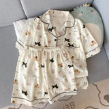 SHOPMOCHO 2Summer short-sleeve pajama set for women, comfortable and trendy, shorts suitable for wearing outside, home wear s