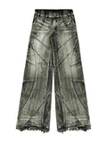 SHOPMOCHO Vintage Y2k Streetwear Punk Hip Hop Jeans Women Pants Grunge Baggy Ripped Denim Trousers Gothic Distressed Wide Leg Jeans Goth