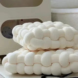SHOPMOCHO Square Knot Stuffed Cushion Nordic Aesthetic Pillow Decorative Plush Pillow Office Sleeping Floor Windowsill Back Cushion Decor