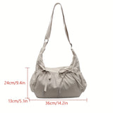 Shopmocho Large Capacity Women's Shoulder Bags Lightweight Nylon Pleated Crossbody Bag Multiple Pockets Hobo Bag For Women Commuting