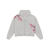 SHOPMOCHO 2025 Autumn/Winter Fashion Cherry Blossom Embroidery Patch Zipper Hoodie for Men and Women Y2K Harajuku Retro Gothic Casual Clow
