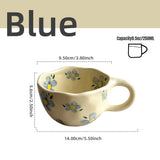 Shopmocho Ceramic Mugs Coffee Cups Hand Pinched Irregular Flower Milk Tea Cup Ins Korean Style Oatmeal Breakfast Mug Drinkware Kitchen