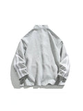 SHOPMOCHO Women Oversized Sweatshirt Jacket Black Stand Collar Hoodie Coat Striped Sleeve Casual Streetwear Y2K Fashion Autumn Winter